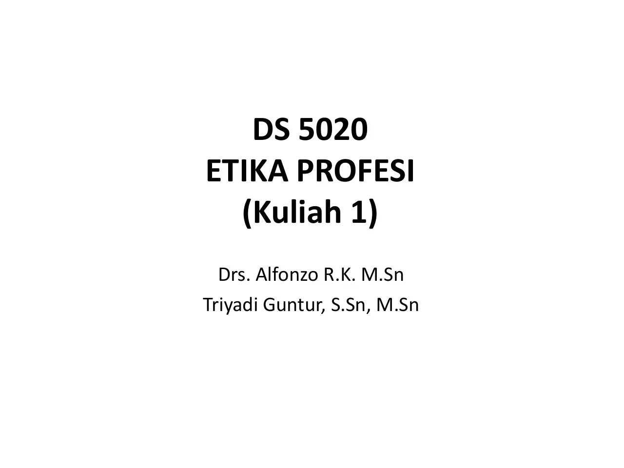 Page 1 of 35, DS5020 ETIKAPROFESI HANDOUT 250112