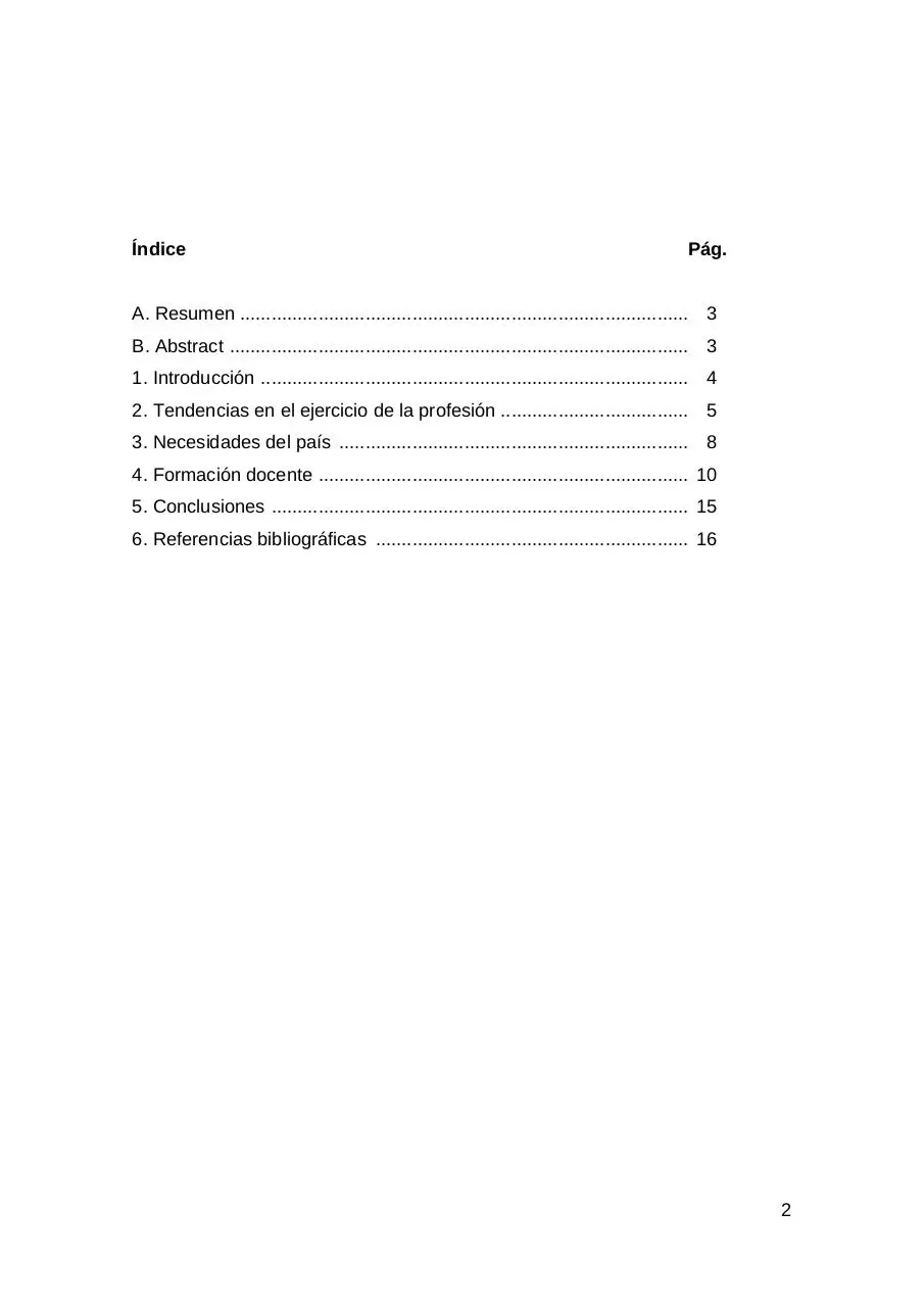 Page 2 of 16, Estado del Arte de la Profesion de Profesor de Ingles