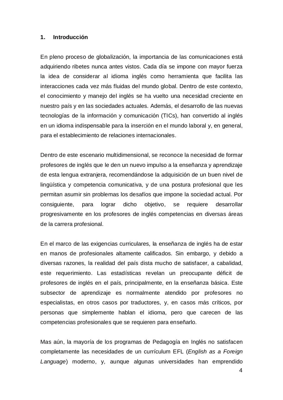 Page 4 of 16, Estado del Arte de la Profesion de Profesor de Ingles