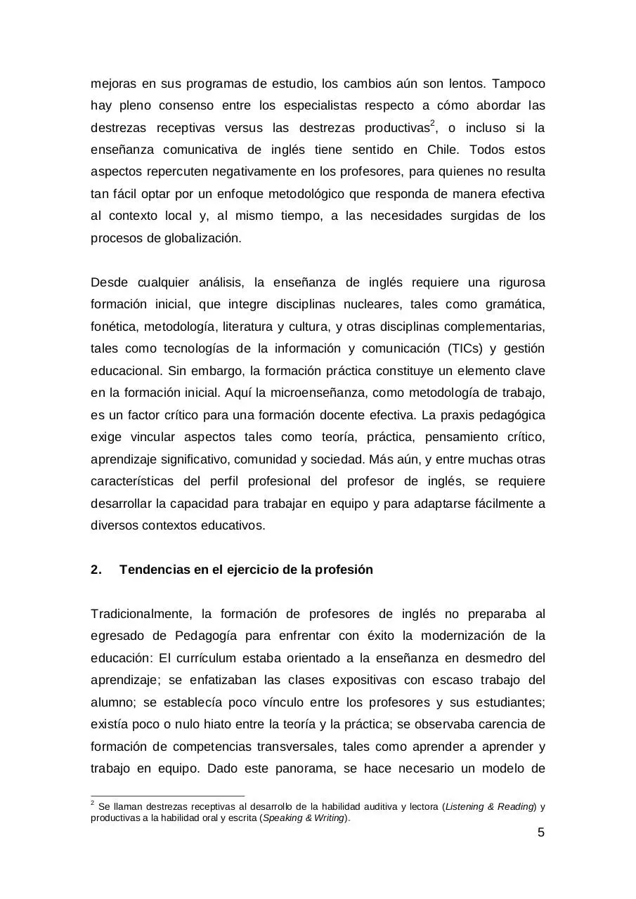 Page 5 of 16, Estado del Arte de la Profesion de Profesor de Ingles