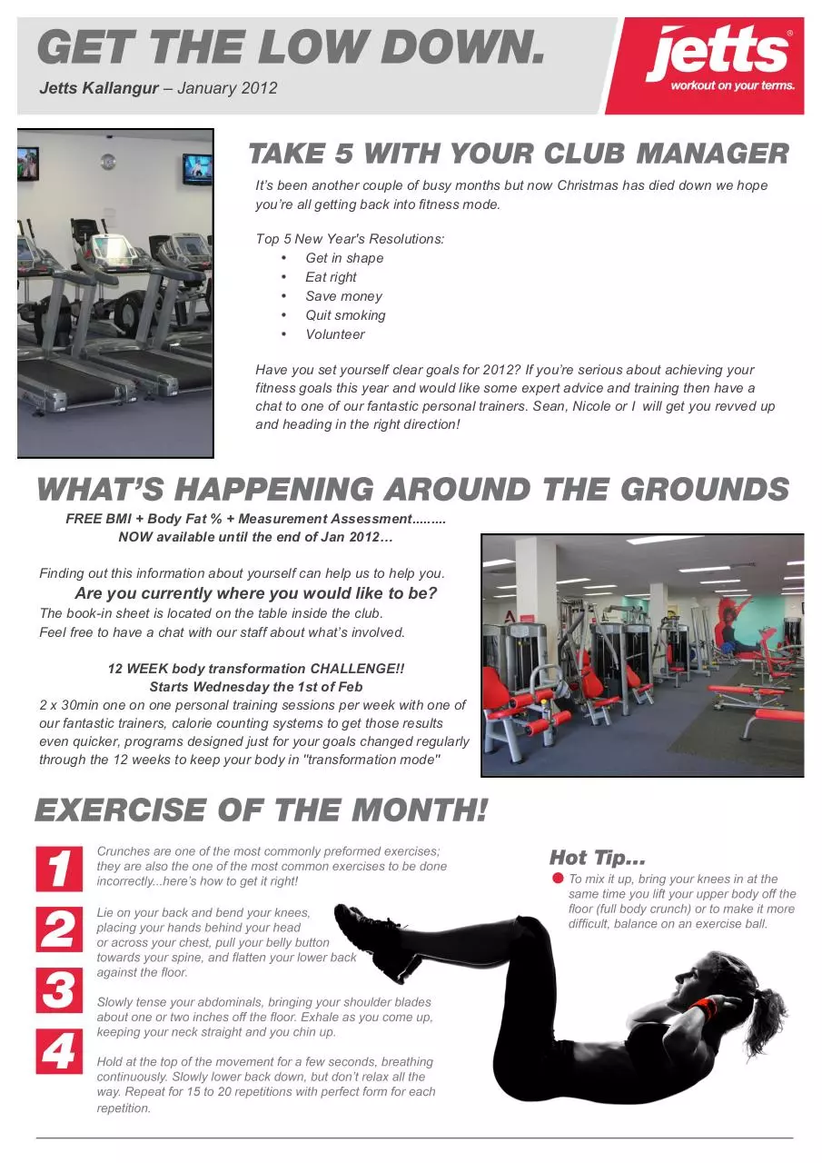 Page 1 of 2, January Newsletter