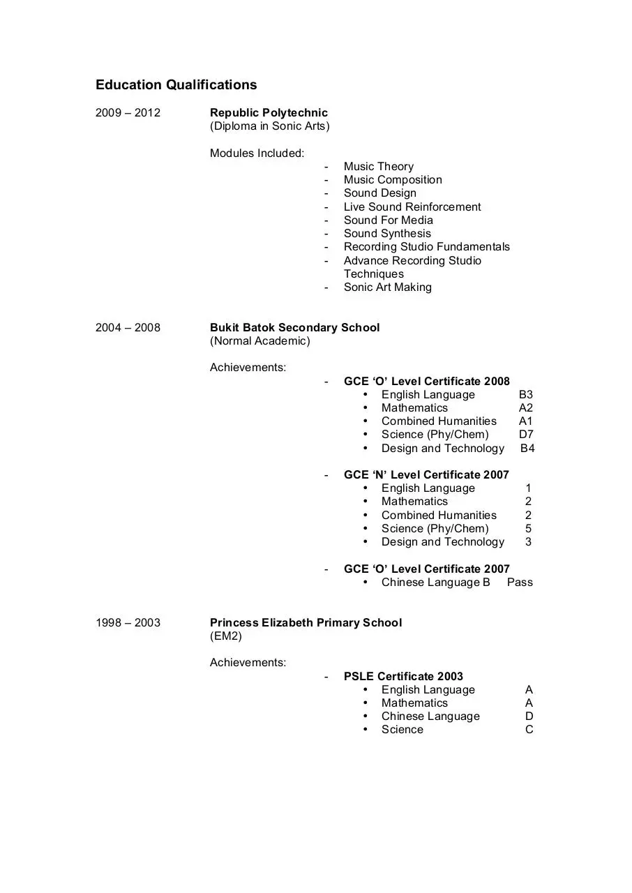 Page 2 of 3, Curriculum Vitae
