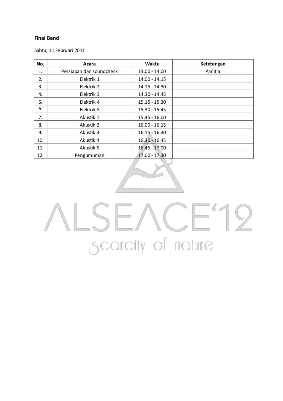 Page 2 of 2, JADWAL BAND