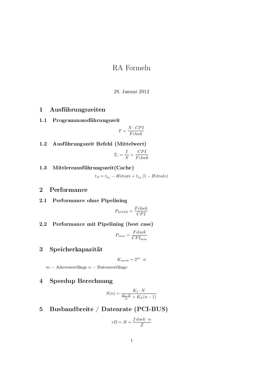 Page 1 of 1, RA Formeln