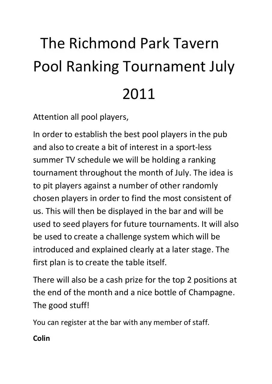 Page 1 of 3, Attention all pool players