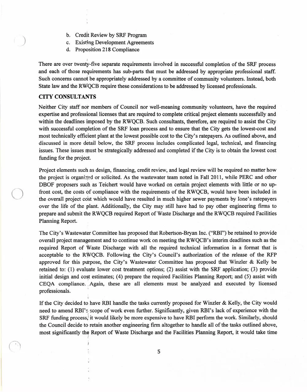 Page 5 of 12, MaynardLaw LettertoMayor IoneWastewaterRecommendations