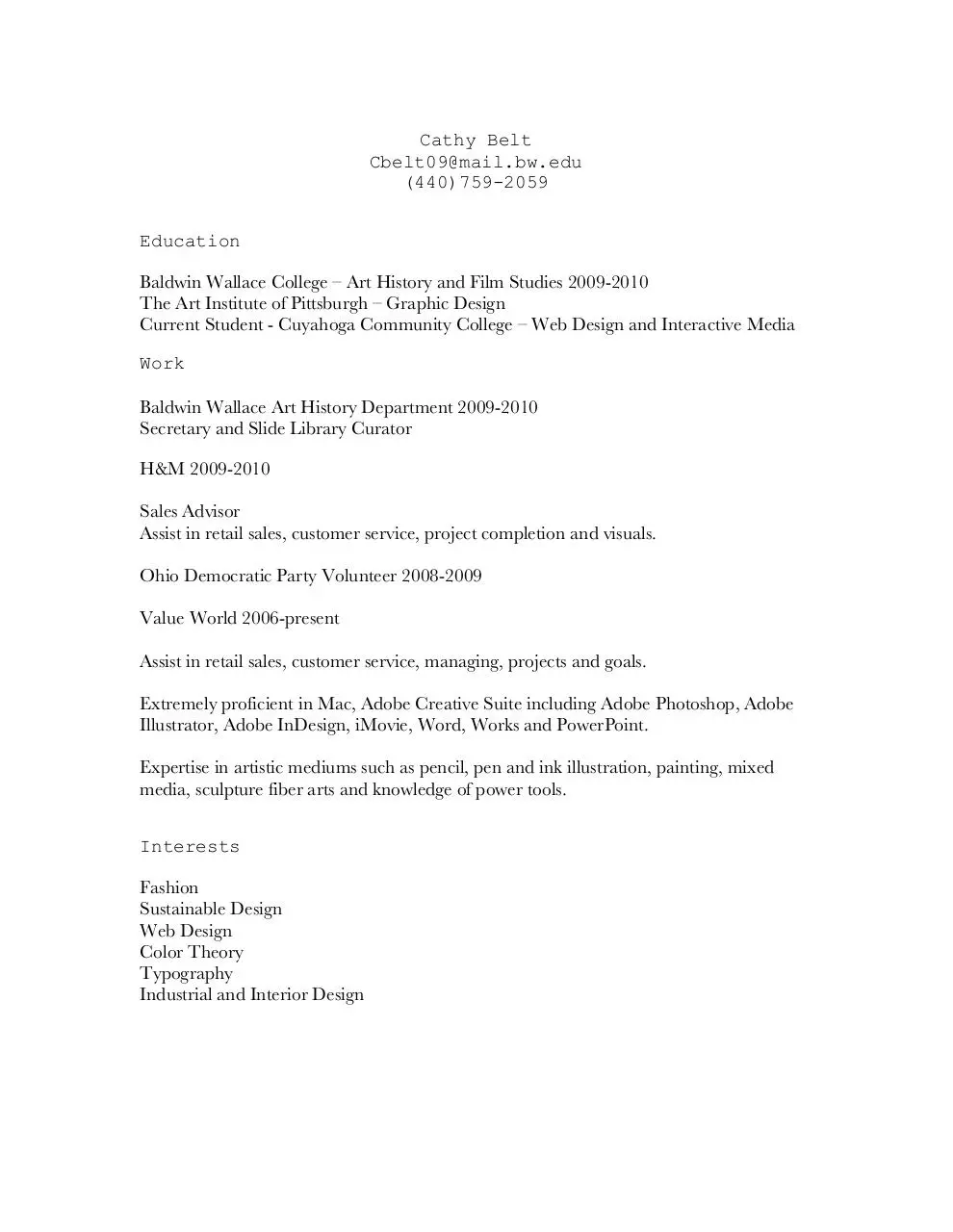 Page 1 of 1, Cathy Belt