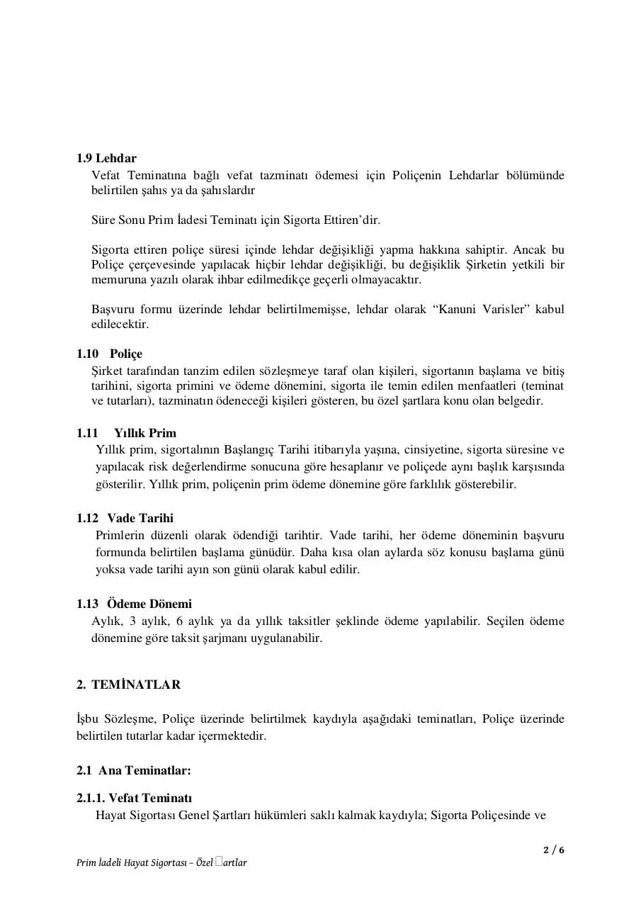 Page 2 of 6, prim iadeli ozel sartlar