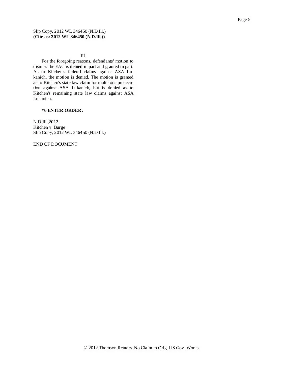 Page 5 of 5, Kitchen v. Burge