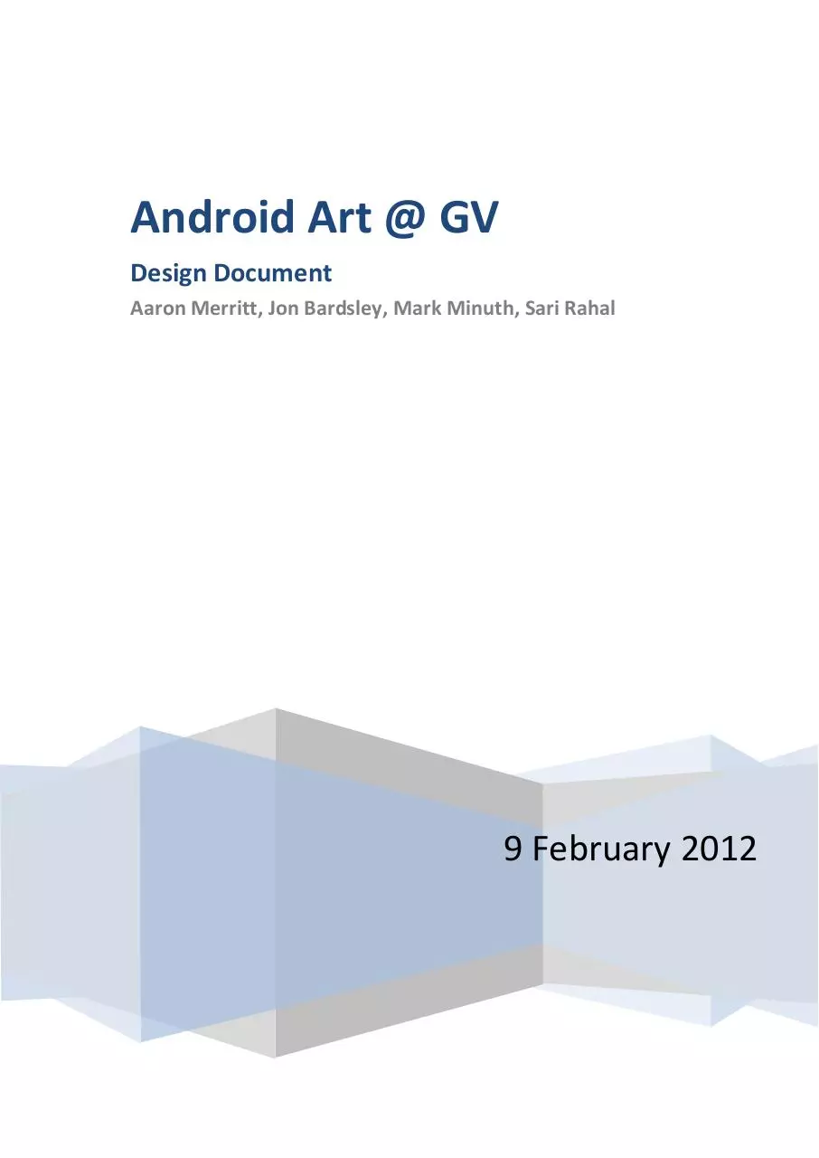 Page 1 of 14, Design Doc ArtatGVSU