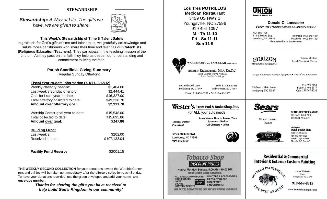 Page 4 of 6, BULLETIN 2 19 12