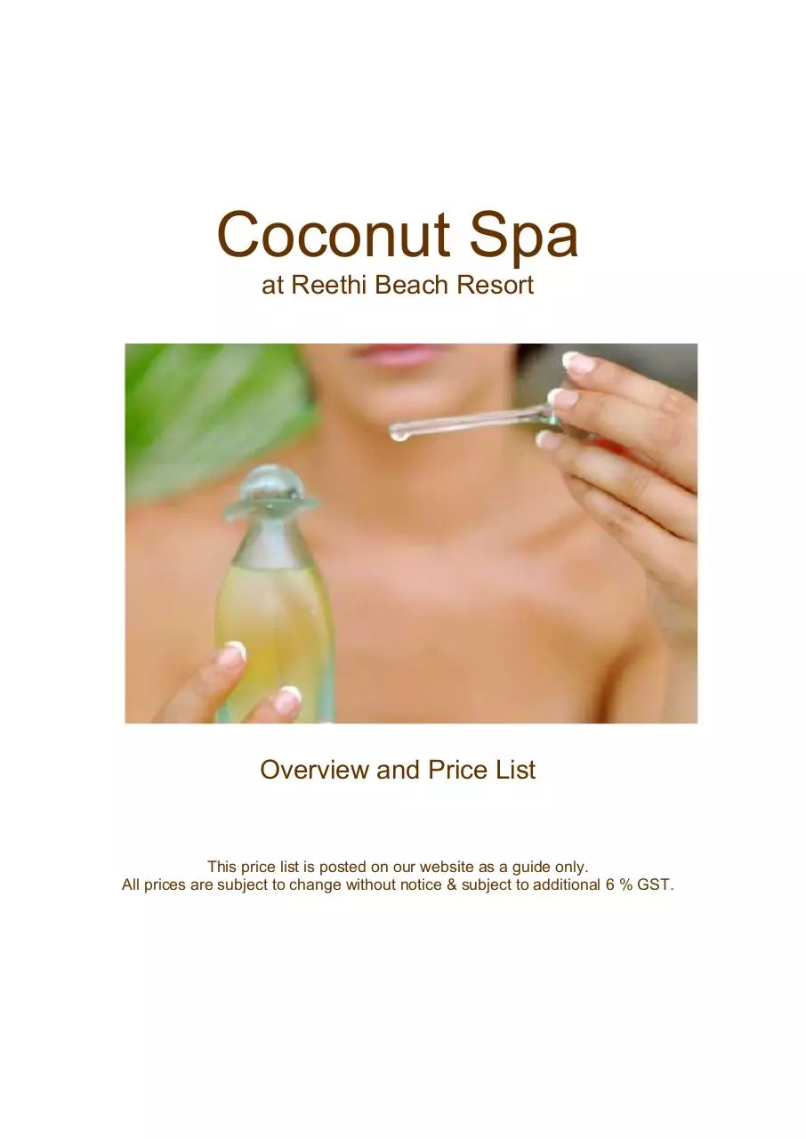Page 1 of 22, Reethi Beach Spa