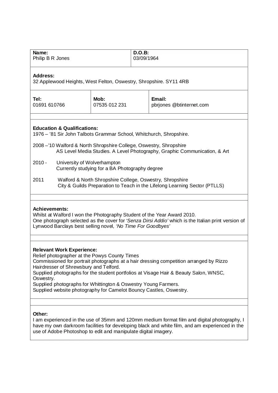 Page 1 of 2, CV