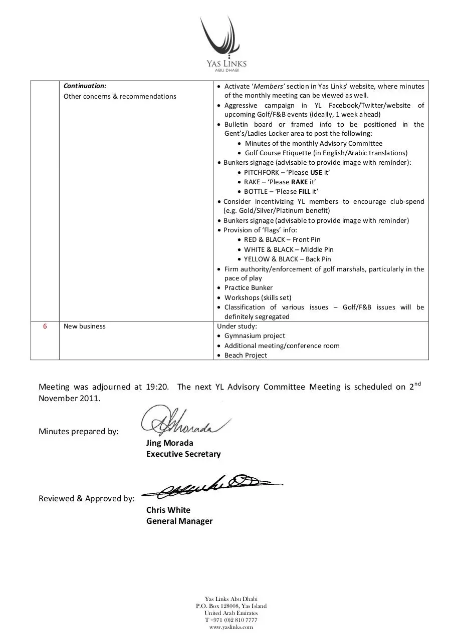 Page 2 of 3, YL Minutes Advisory Committee 5th October