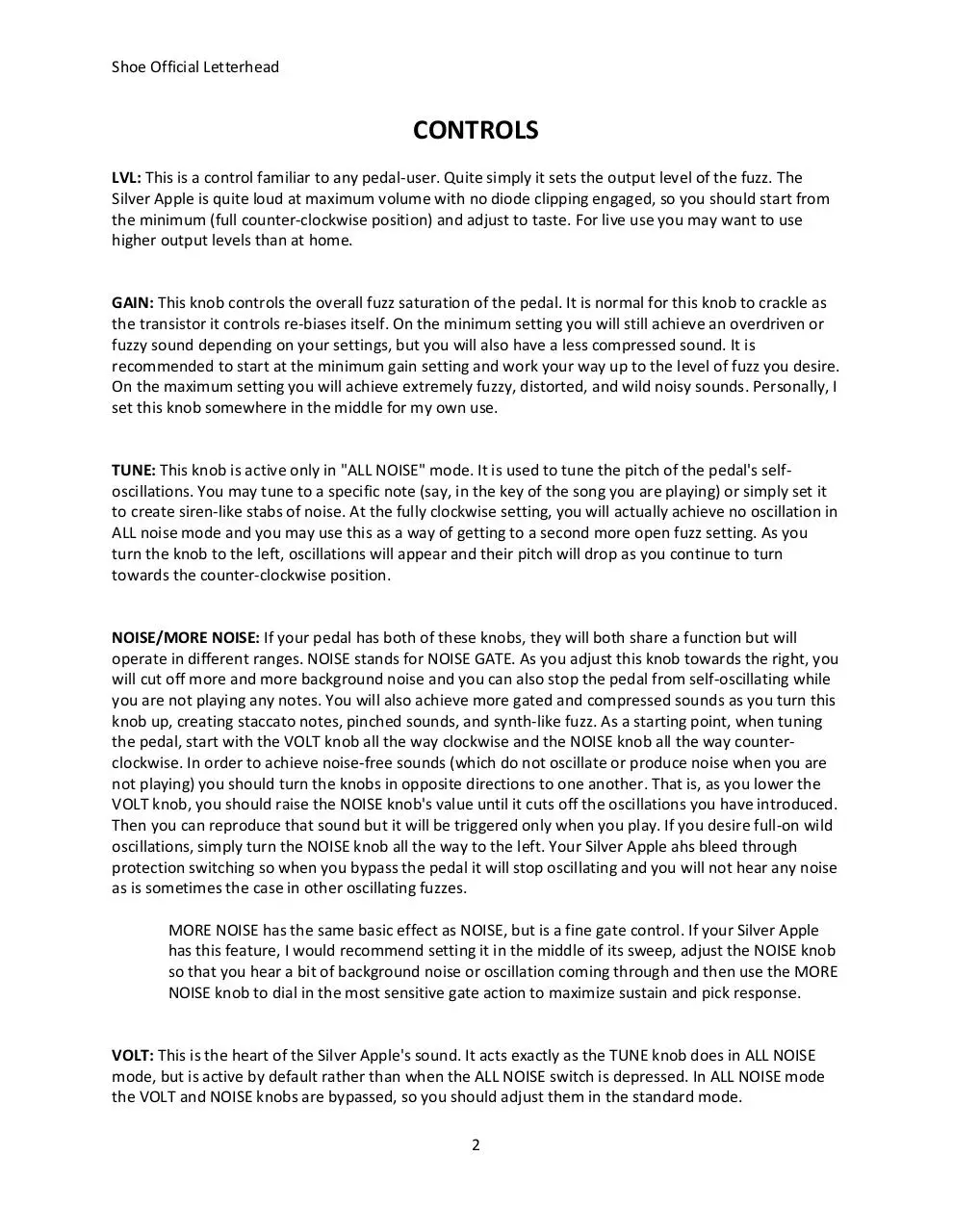 Page 2 of 5, Shoe Silver Apple Manual