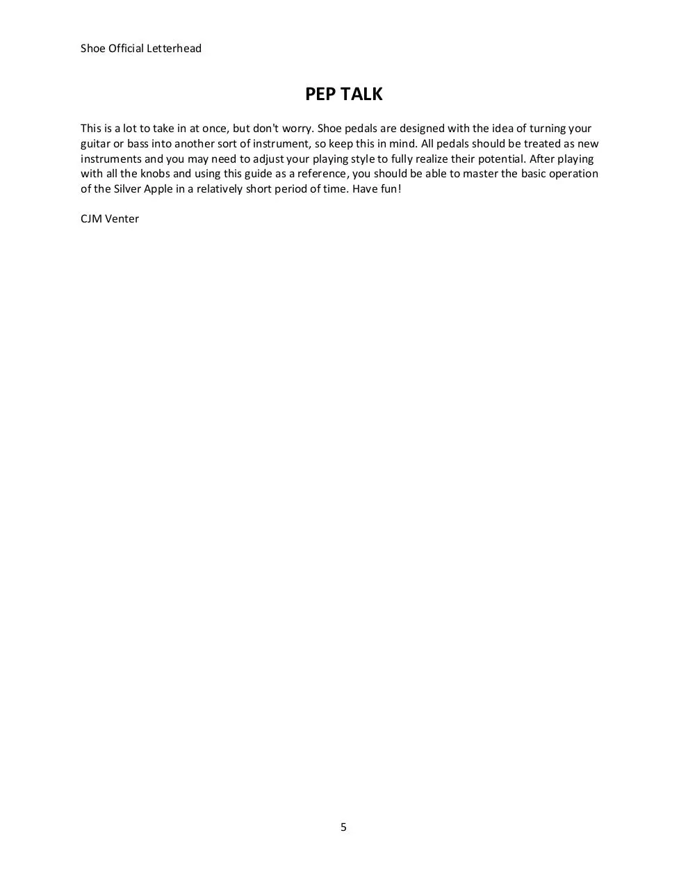 Page 5 of 5, Shoe Silver Apple Manual