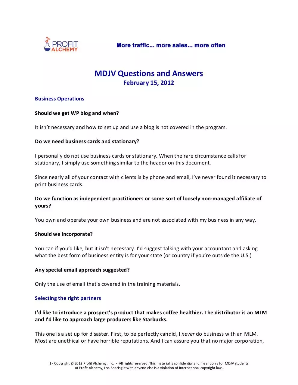 Page 1 of 3, MDJV Questions 120215