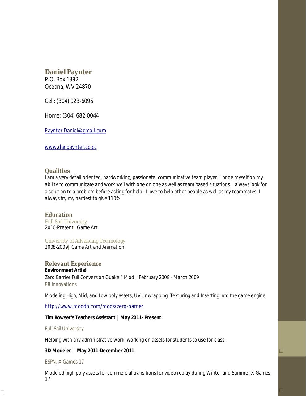 Document preview Paynter_Daniel_Resume.pdf - page 1/2