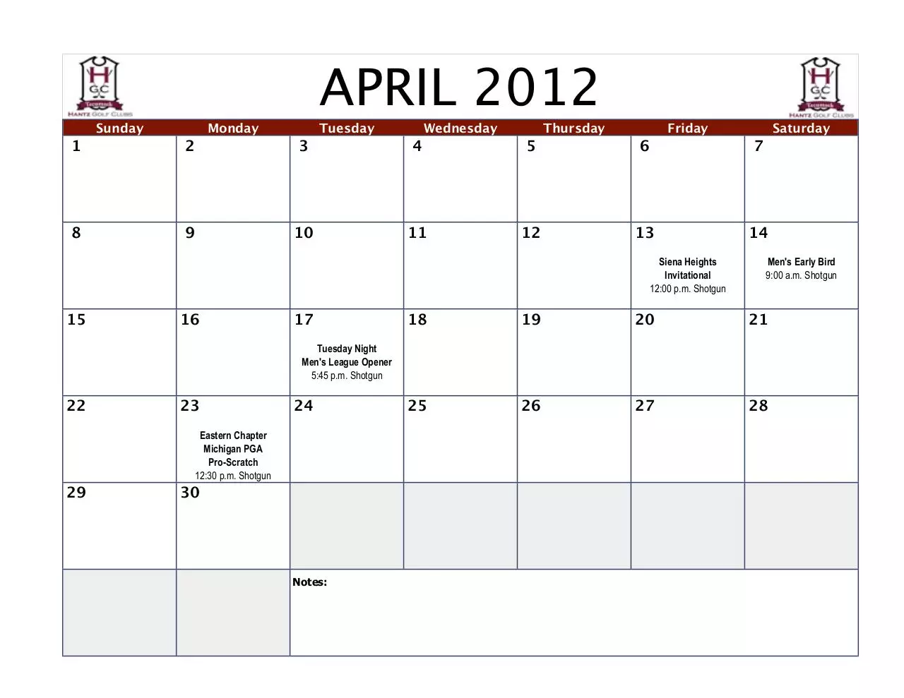 Page 5 of 13, 2012 HGC Event Calendar