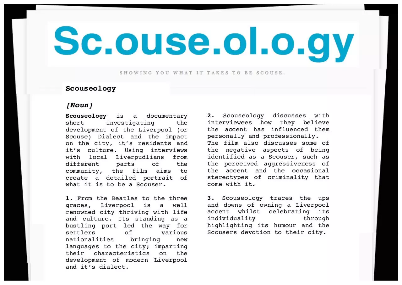 Page 1 of 3, Scouseology Press Pack PDF 1