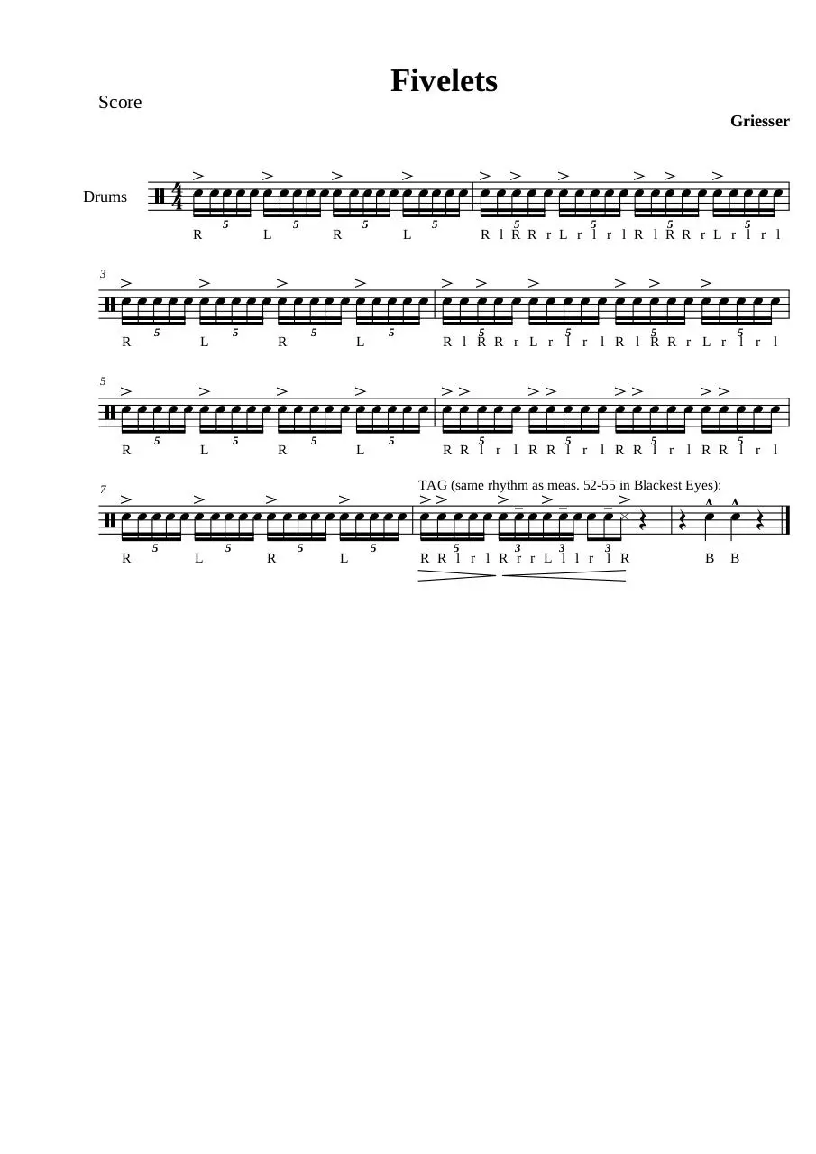 Page 1 of 1, Fivelets