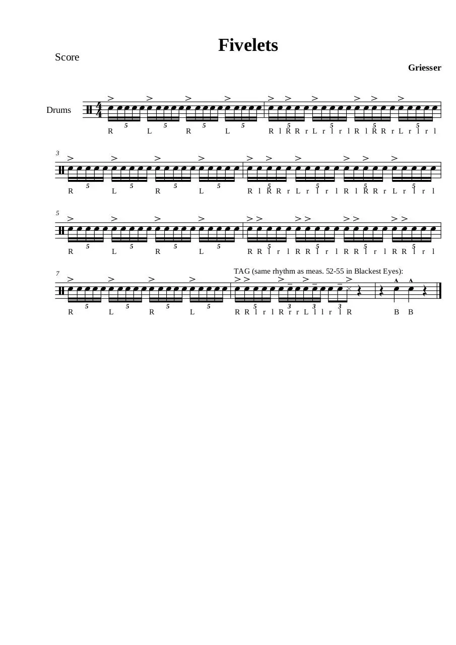 Page 1 of 1, Fivelets