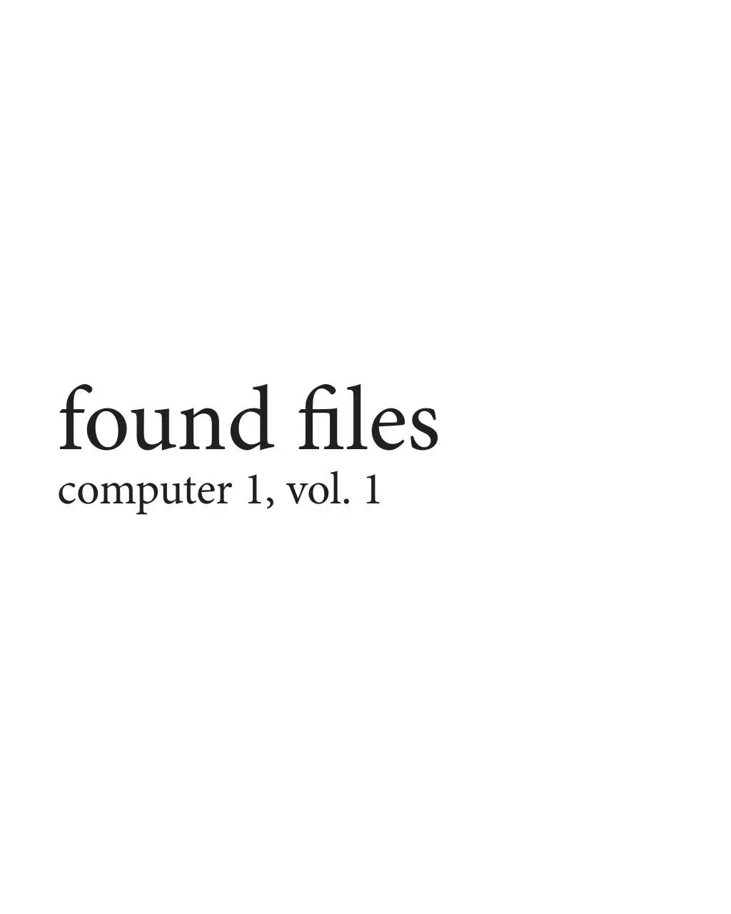 Page 1 of 26, Found Files Comp 1 Vol 1