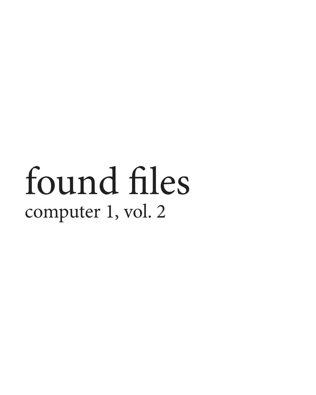 Page 1 of 26, Found Files Comp 1 Vol 2