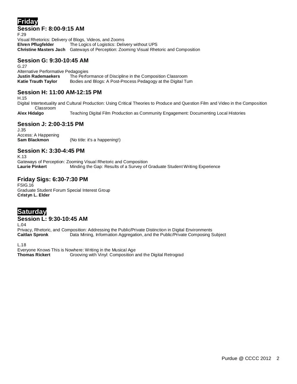Page 2 of 2, Purdue at Cs 2012