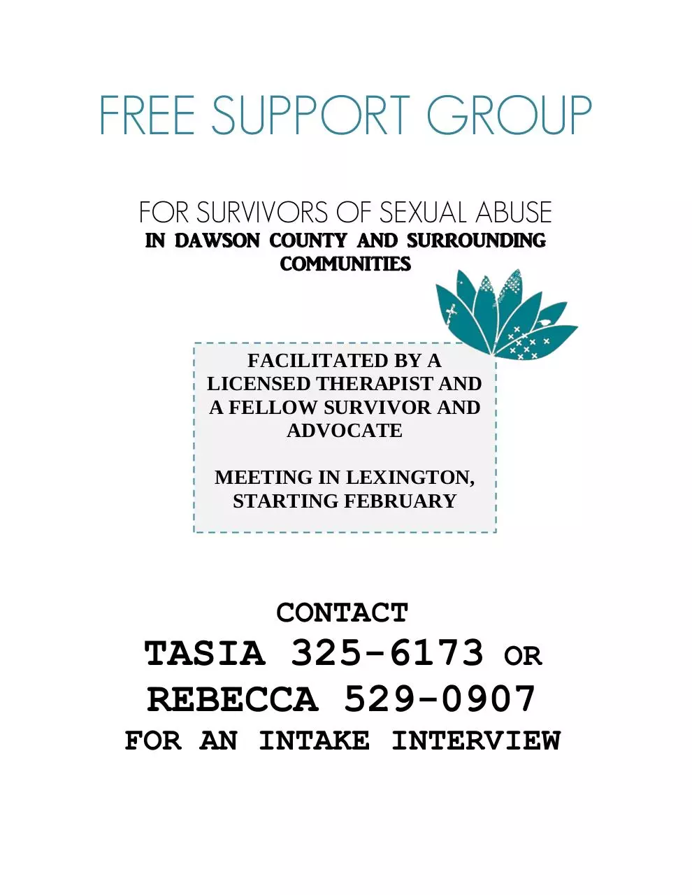 Page 1 of 1, FREE SUPPORT GROUP