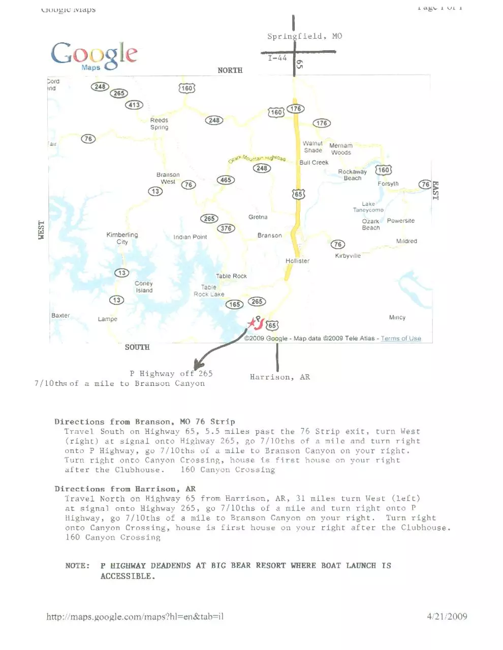 Page 5 of 5, Canyon Crossing Policy, Terms, Info, Map 2011