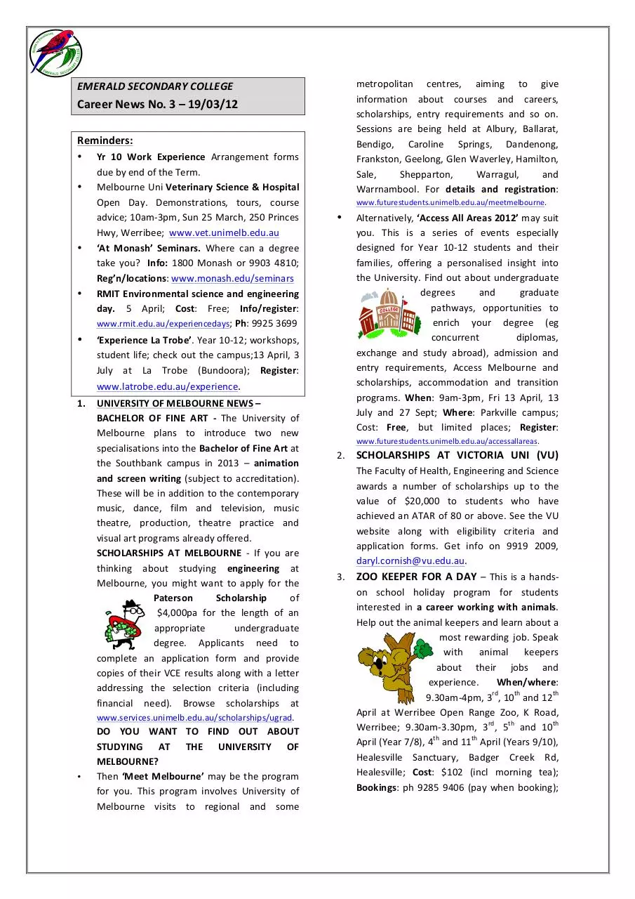 Page 1 of 2, Career News No 3