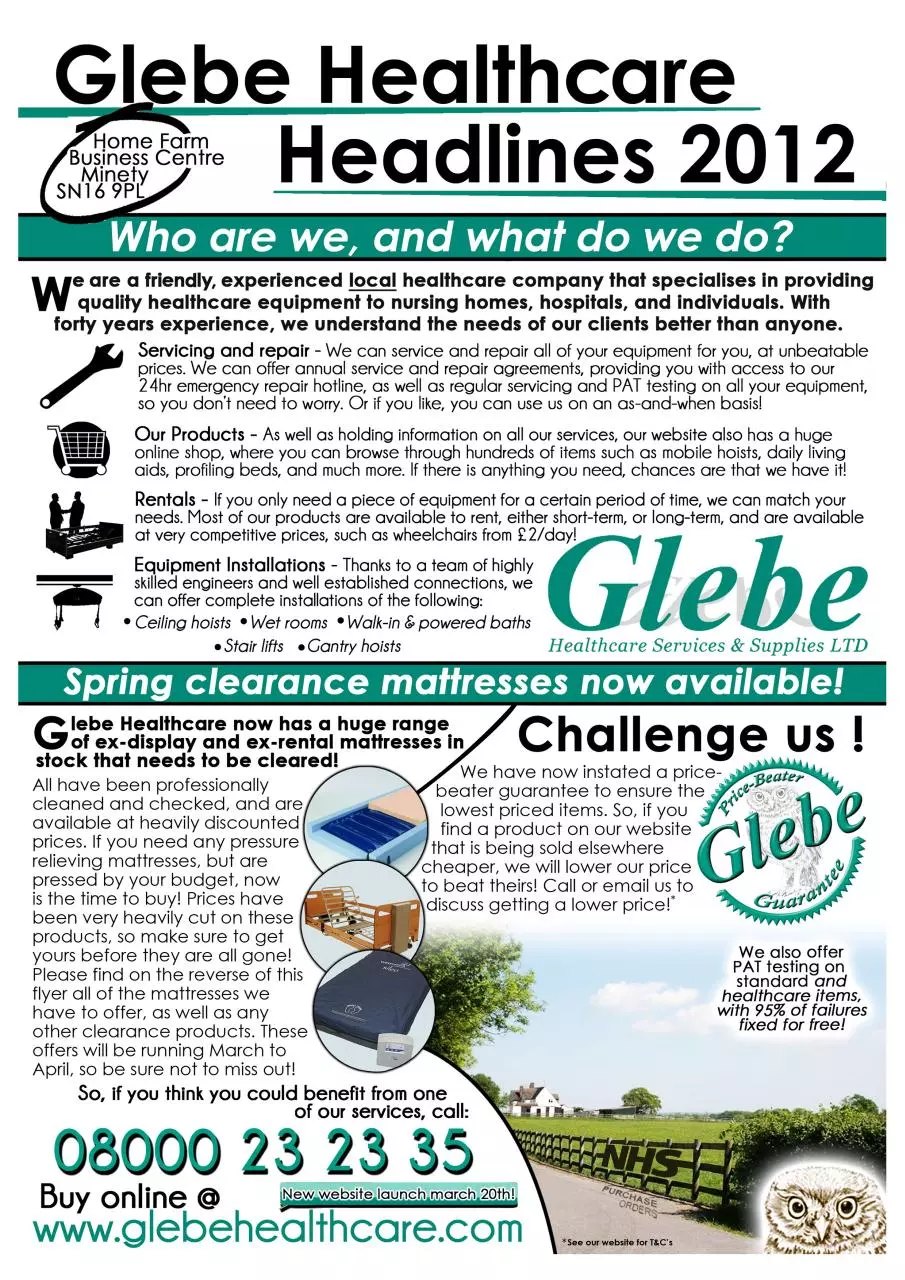 Page 1 of 2, Spring Clearance Flyer