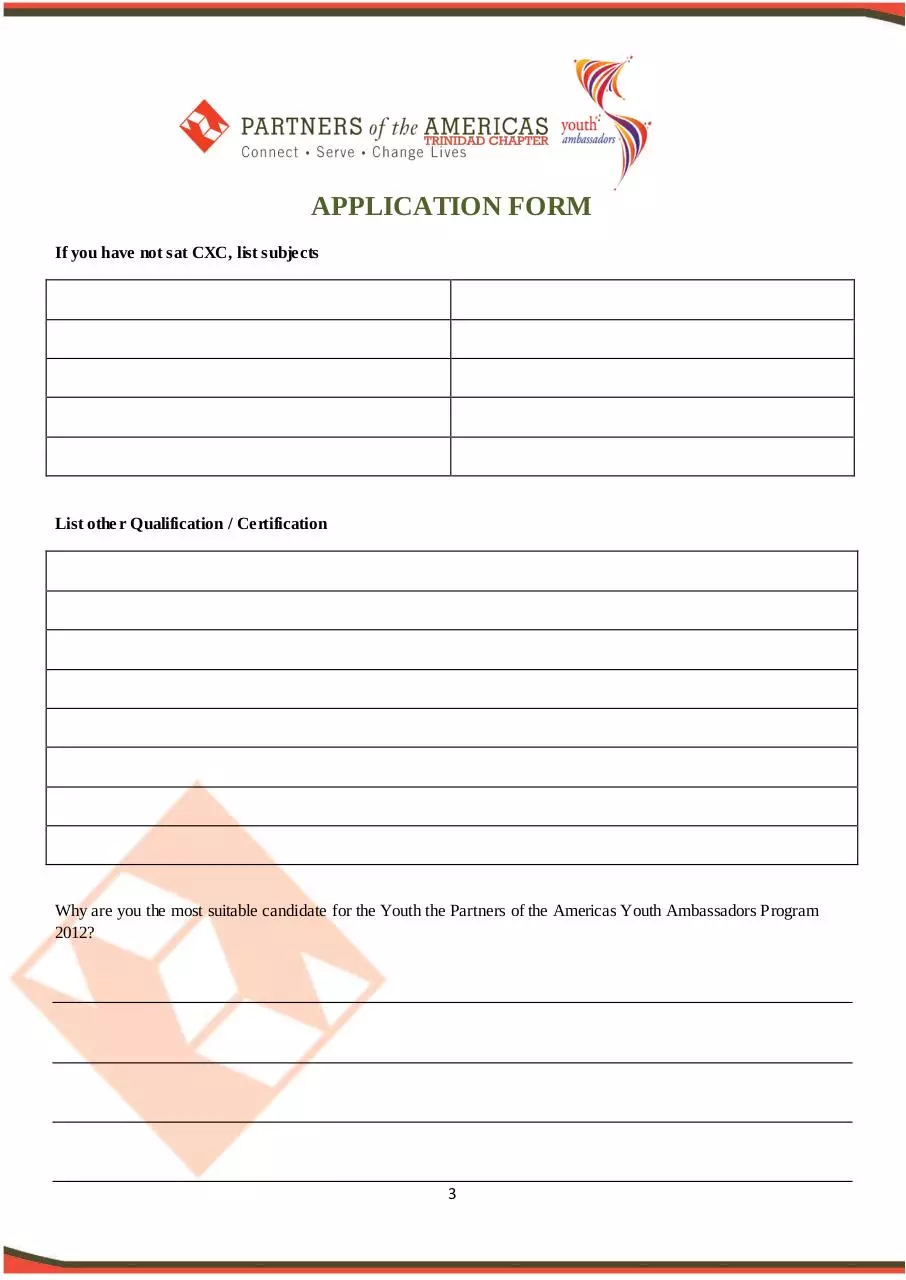 Page 3 of 8, APPLICATION FORM