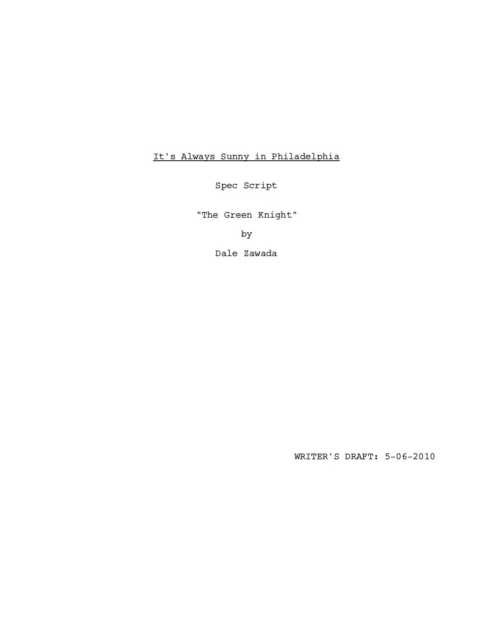 Page 1 of 38, IASIP The Green Knight