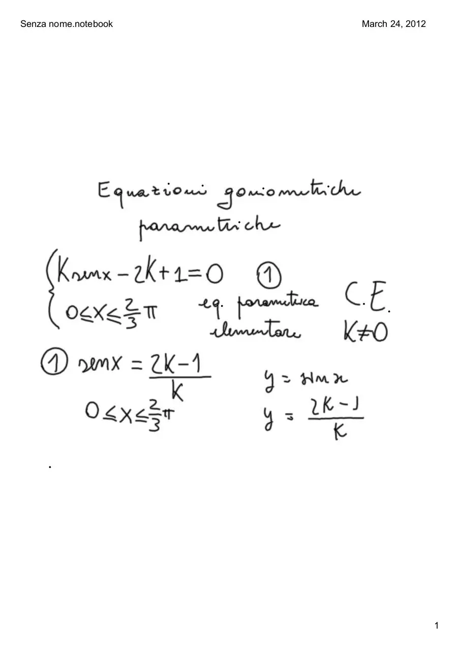 Page 1 of 21, Equazioni parametriche