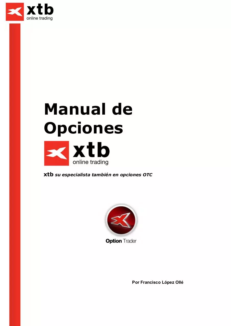 Page 1 of 52, XTB Manual Opciones