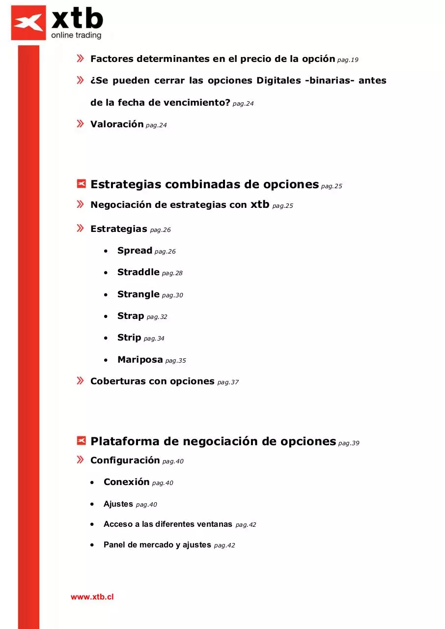 Page 3 of 52, XTB Manual Opciones