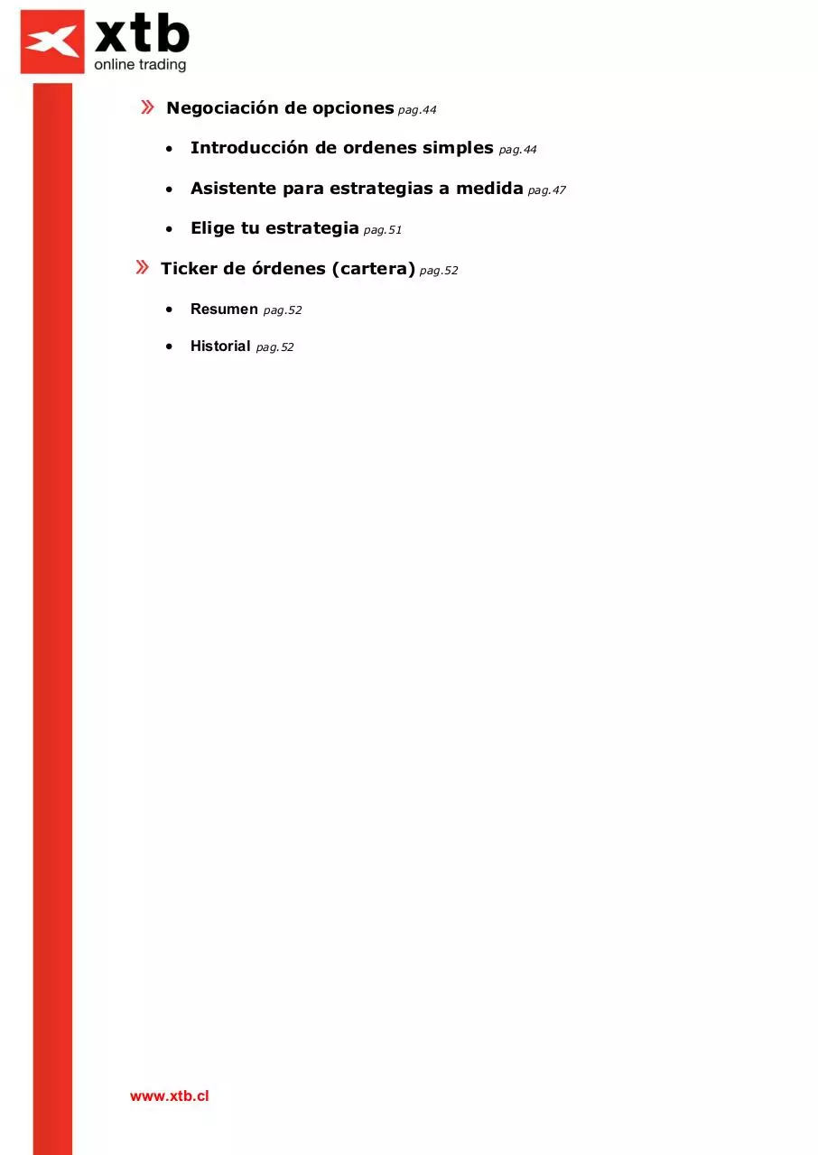 Page 4 of 52, XTB Manual Opciones