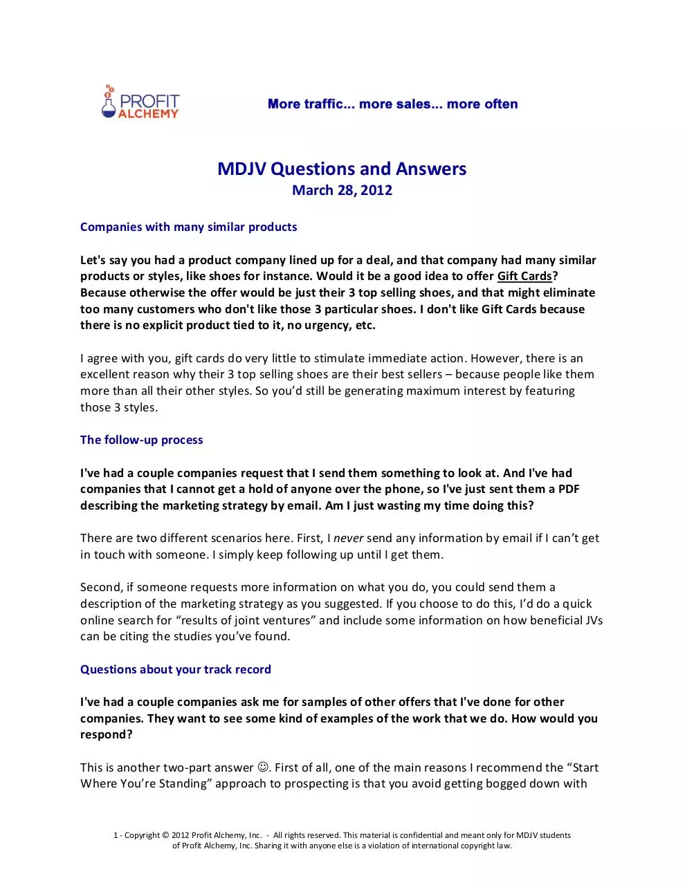 Page 1 of 2, MDJV Questions 120328