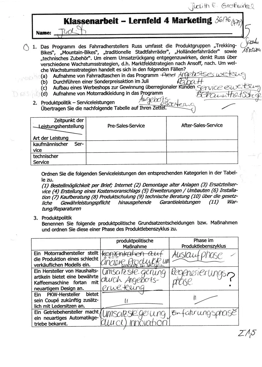 Page 1 of 7, Klausur LF4 Swonke