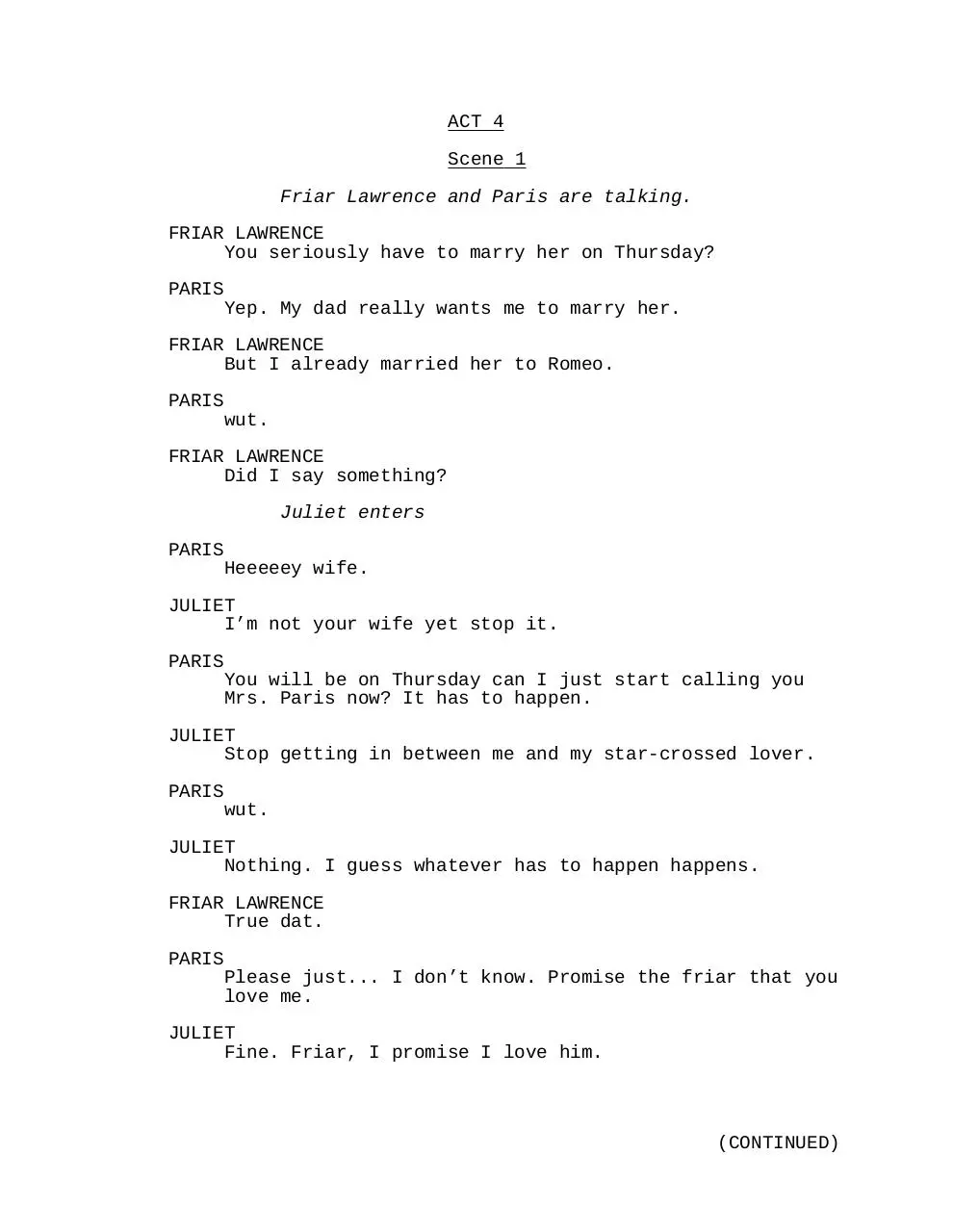Page 2 of 6, Romeo and JulietEnglish Version