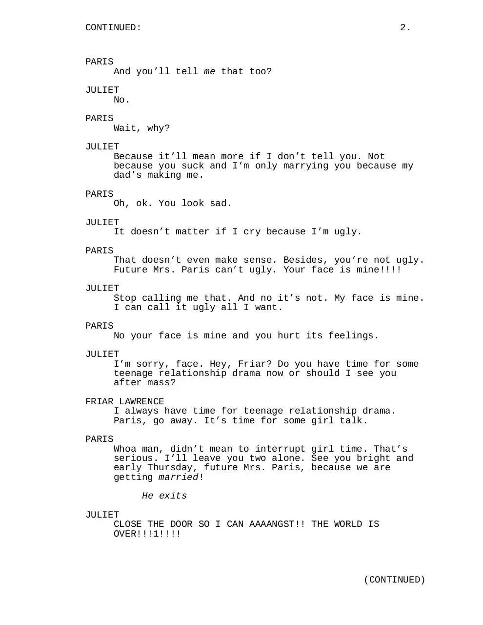 Page 3 of 6, Romeo and JulietEnglish Version