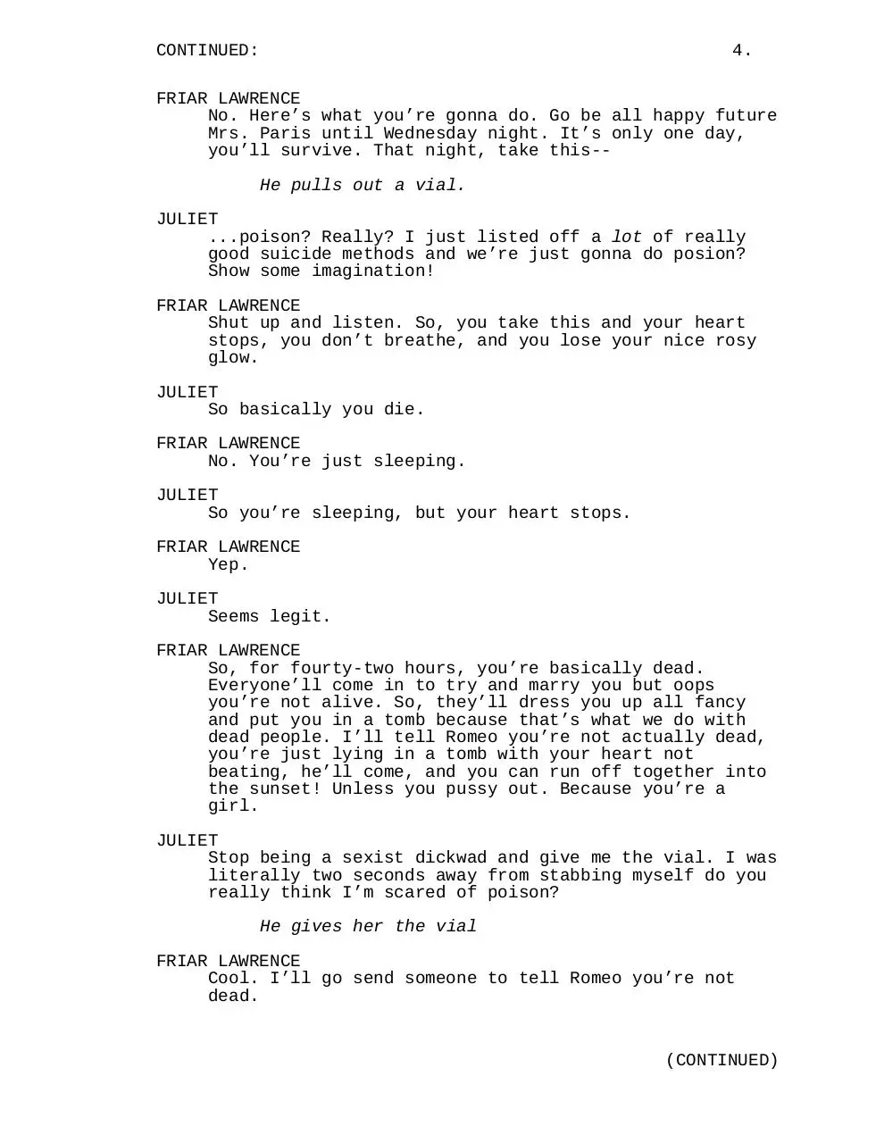 Page 5 of 6, Romeo and JulietEnglish Version