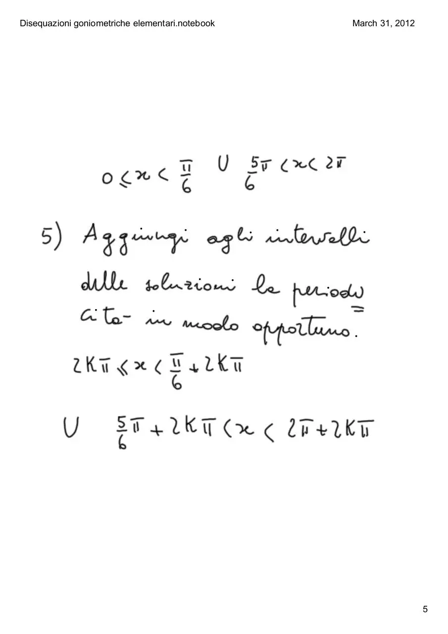 Page 5 of 5, Disequazioni goniometriche elementari