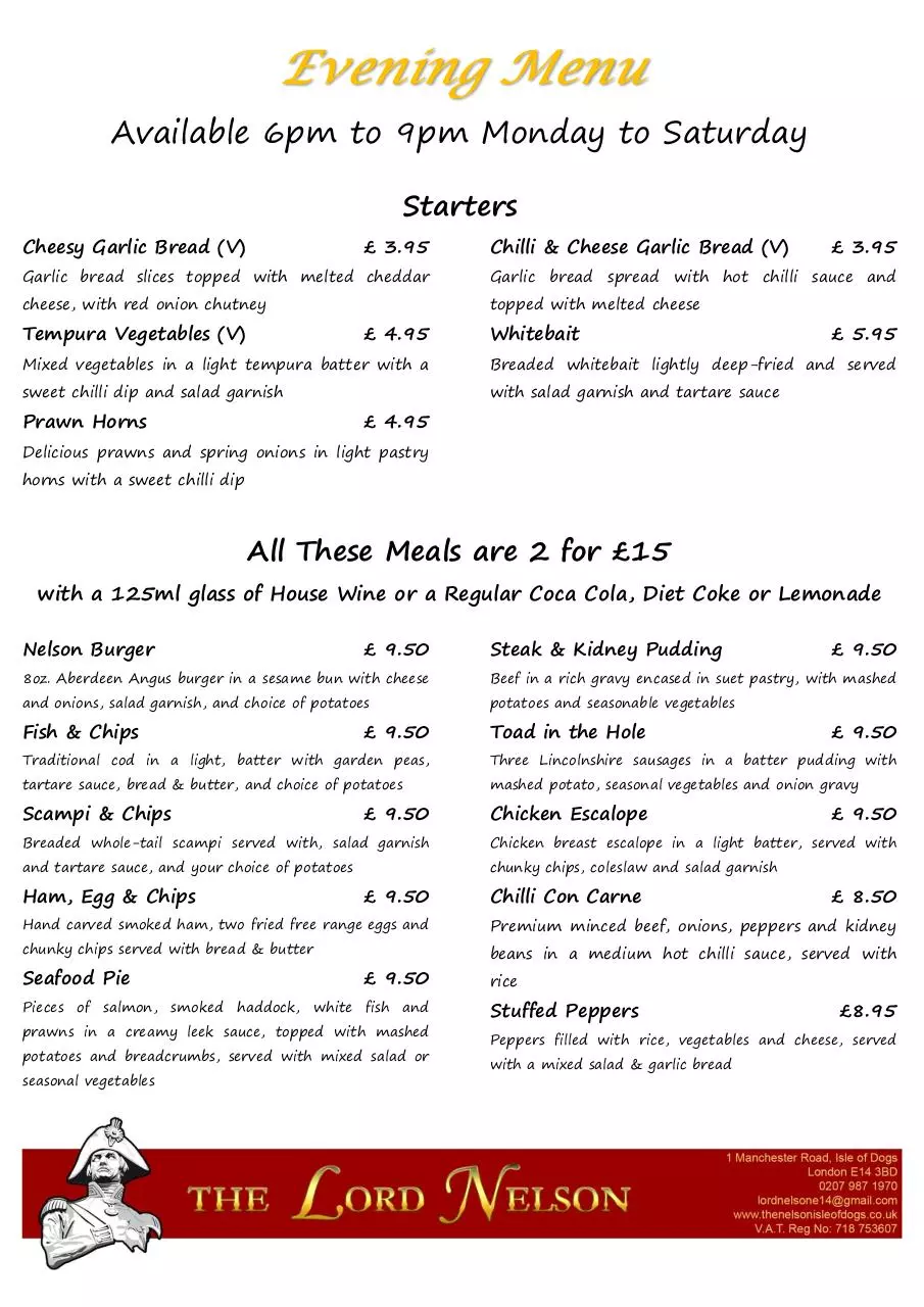 Page 1 of 3, 0 Evening Menu web