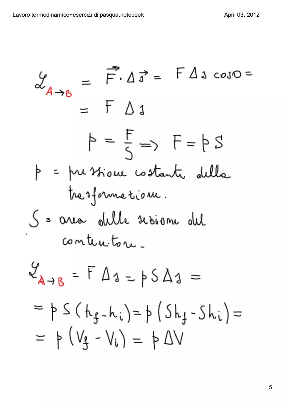 Page 5 of 11, Lavoro termodinamico+ esercizi