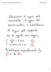Page 2, Studio del segno goniometrico
