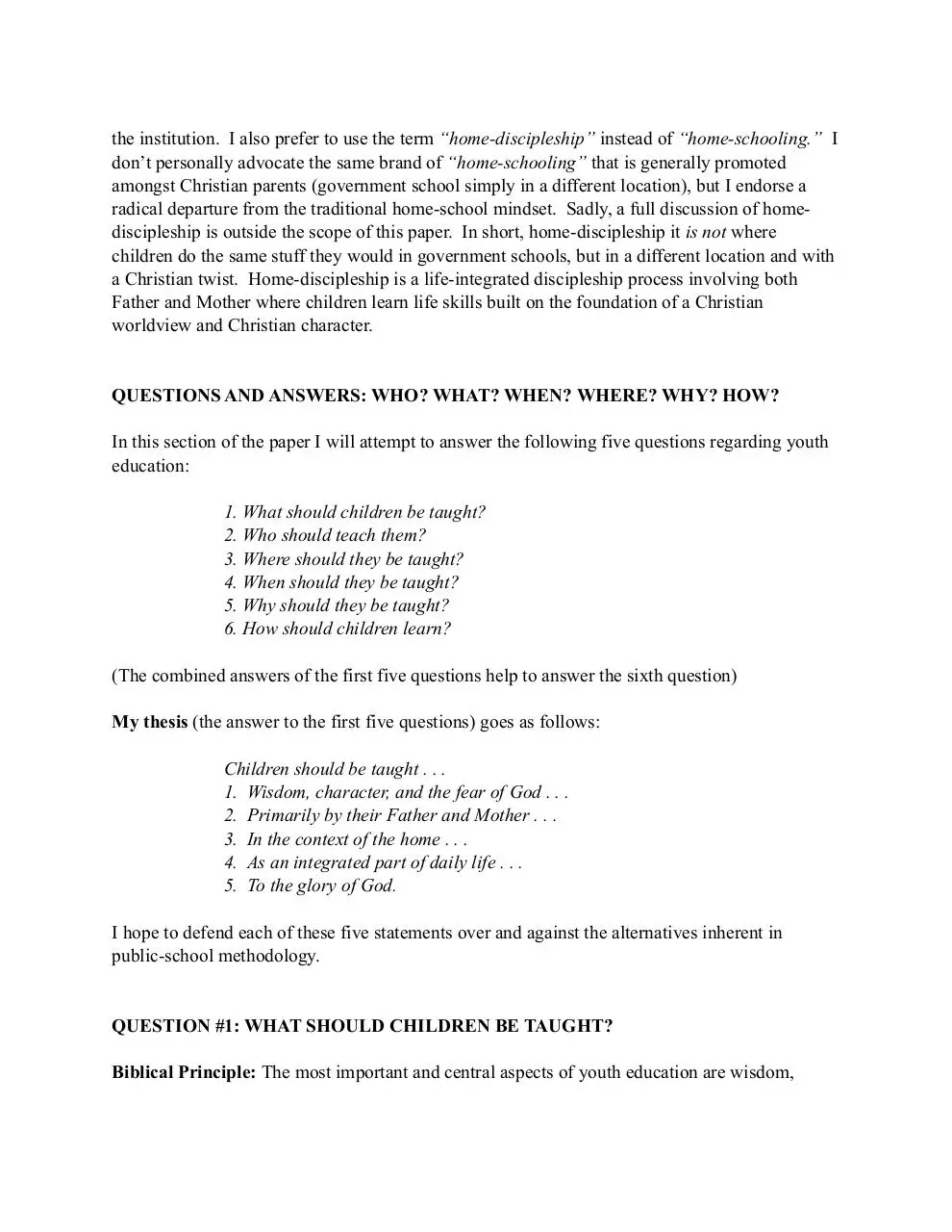 Page 5 of 19, A Biblical Defense of Homeschooling