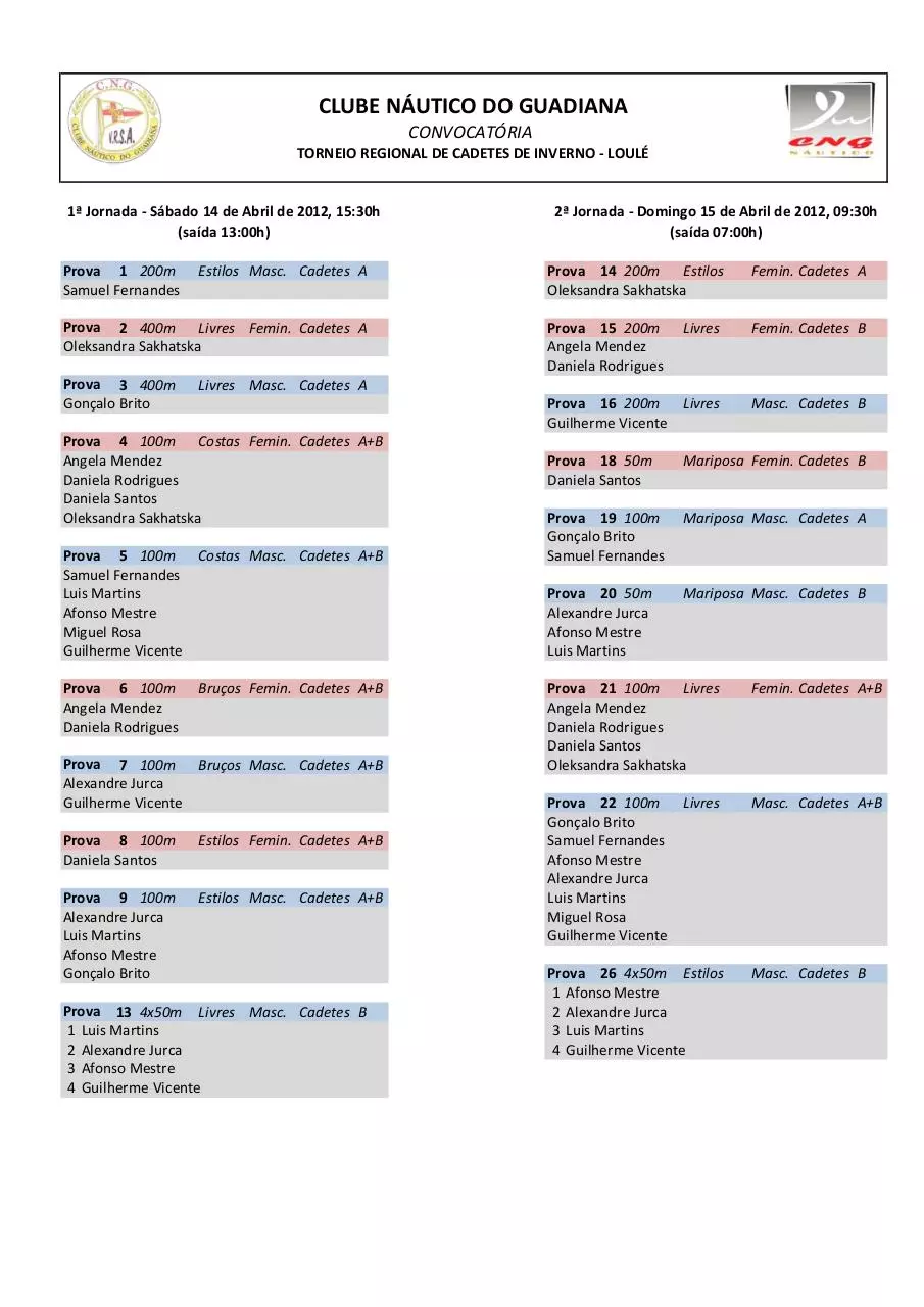 Page 1 of 1, convocatoria